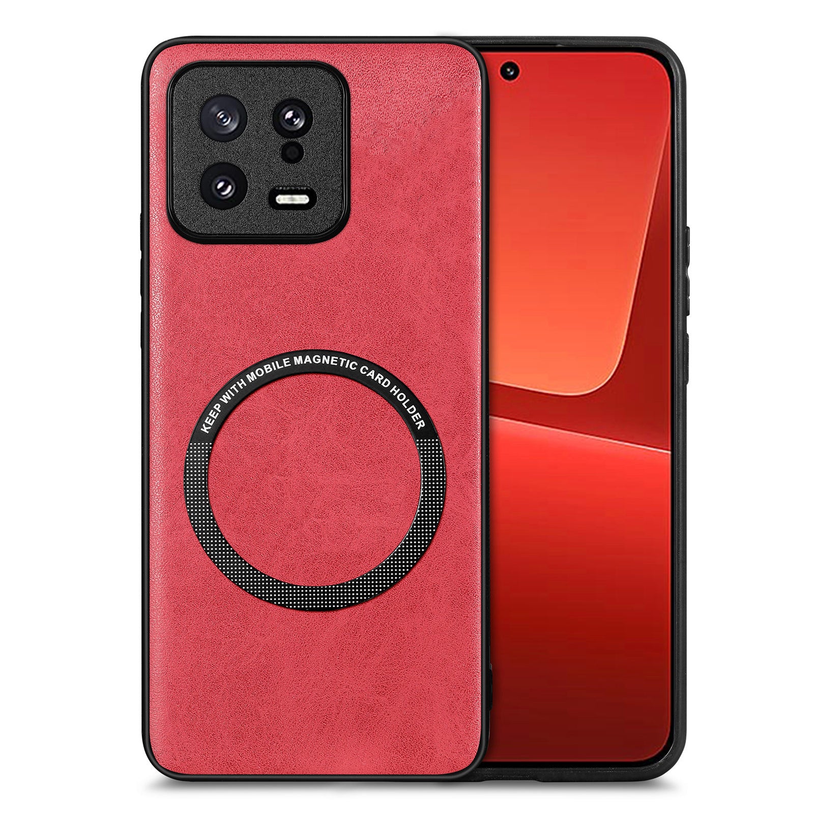 Anti-drop Phone Case Compatible with MagSafe for Xiaomi 13 5G PU Leather Coated PC TPU Cover Anti-drop Phone Case Compatible with MagSafe for Xiaomi 13 5G PU Leather Coated PC TPU Cover